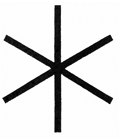 weissmagische Symbole, Hagal, Pentagramm, Om-Zeichen, Ankh-kreuz, Udjat